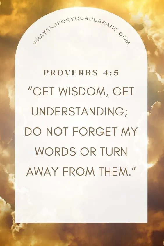  Get wisdom, get understanding; do not forget my words or turn away from them