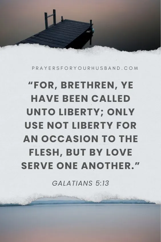 For, brethren, ye have been called unto liberty; only use not liberty for an occasion to the flesh, but by love serve one another