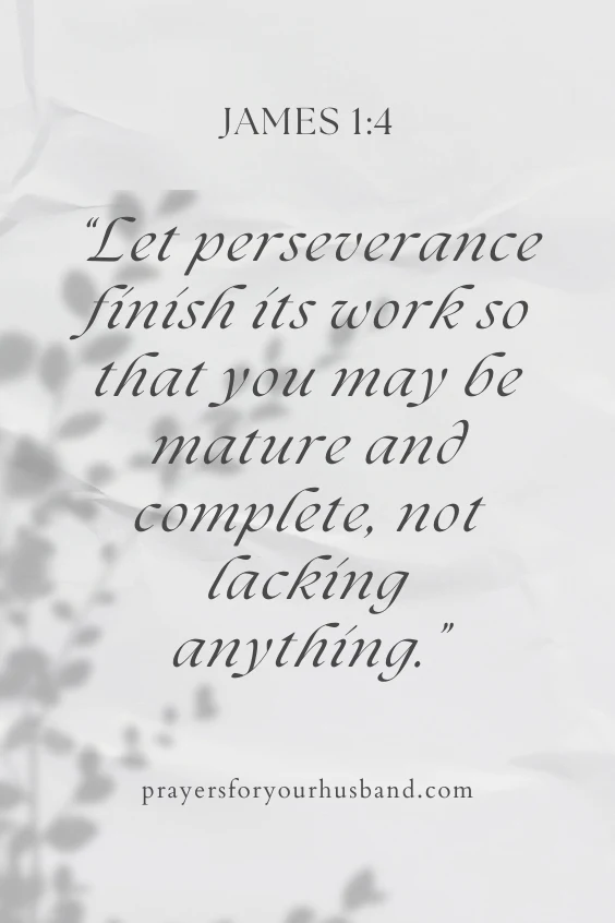 et perseverance finish its work so that you may be mature and complete, not lacking anything