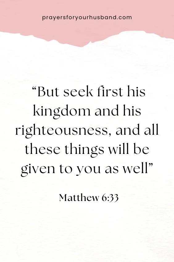 But seek first his kingdom and his righteousness, and all these things will be given to you as well