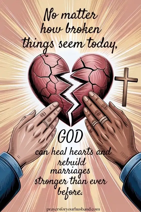 No matter how broken things seem today, God can heal hearts and rebuild marriages stronger than ever before.