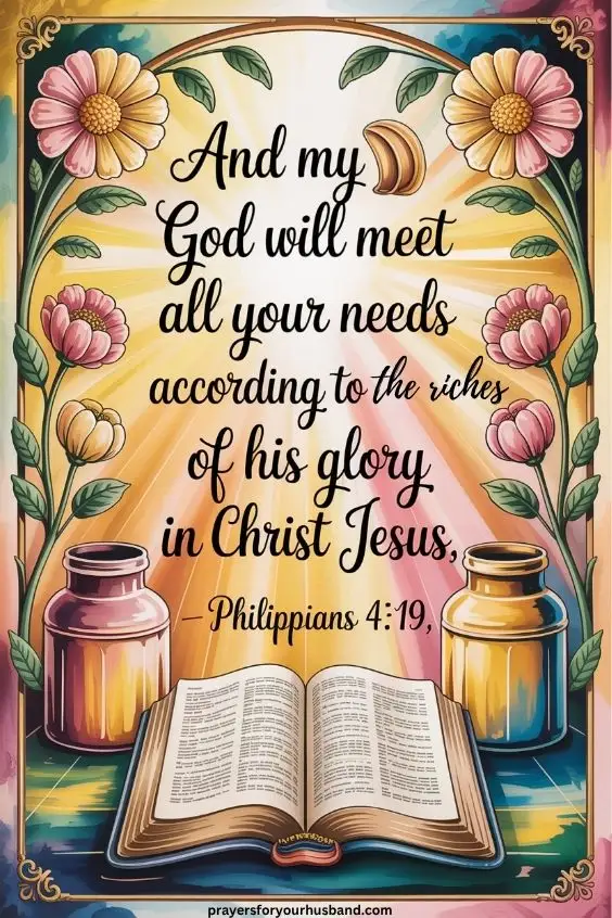 And my God will meet all your needs according to the riches of his glory in Christ Jesus